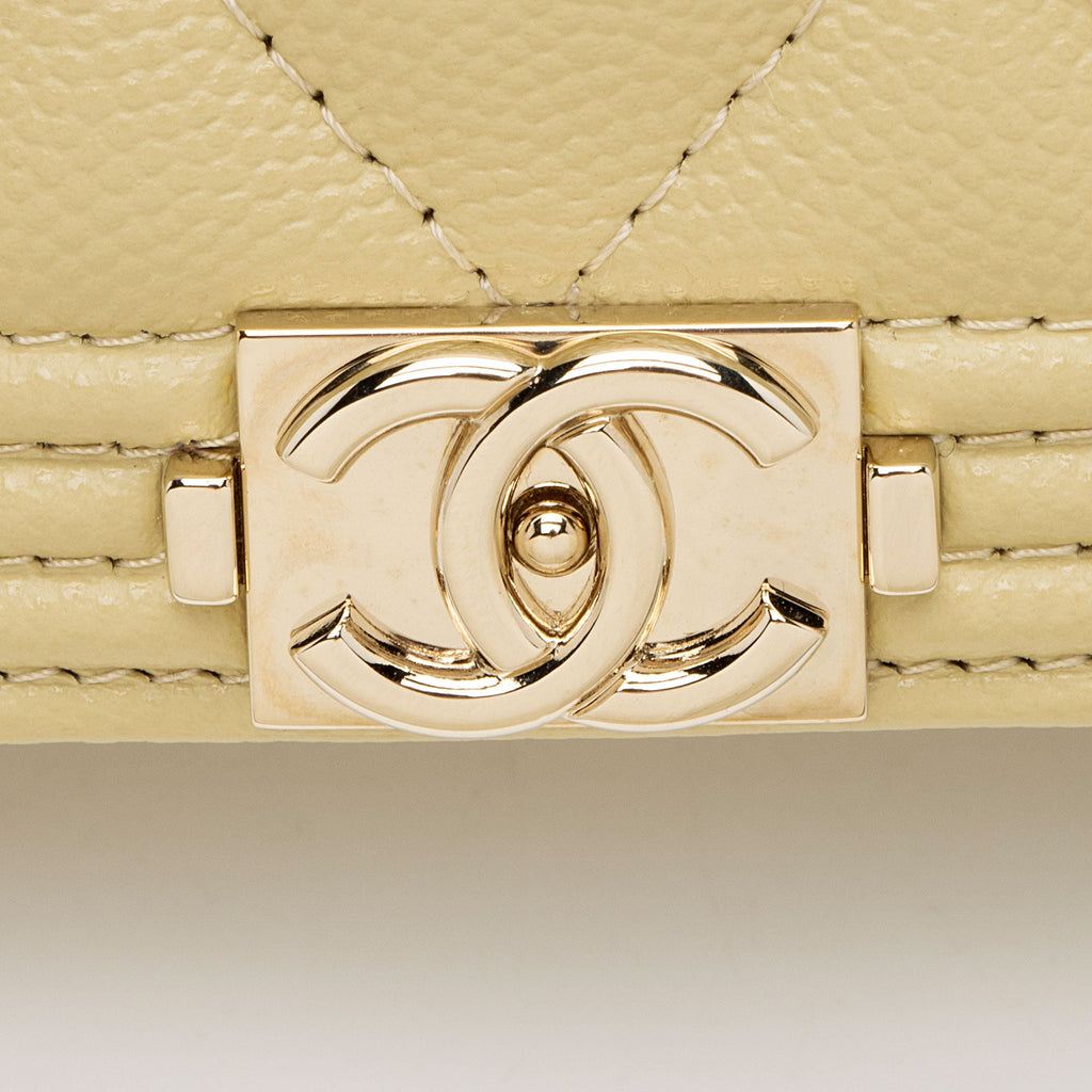 Chanel Caviar Leather Boy Wallet on Chain