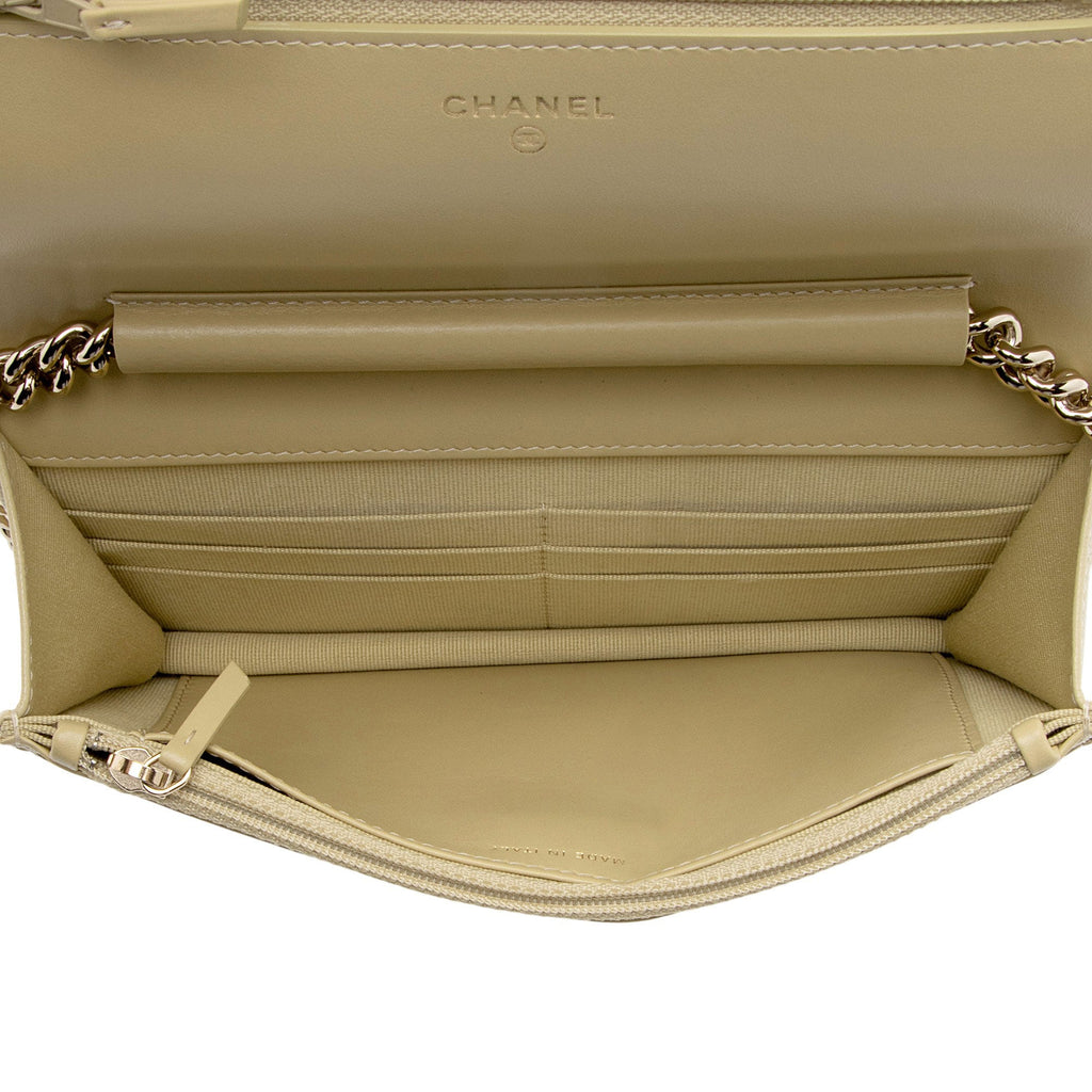 Chanel Caviar Leather Boy Wallet on Chain