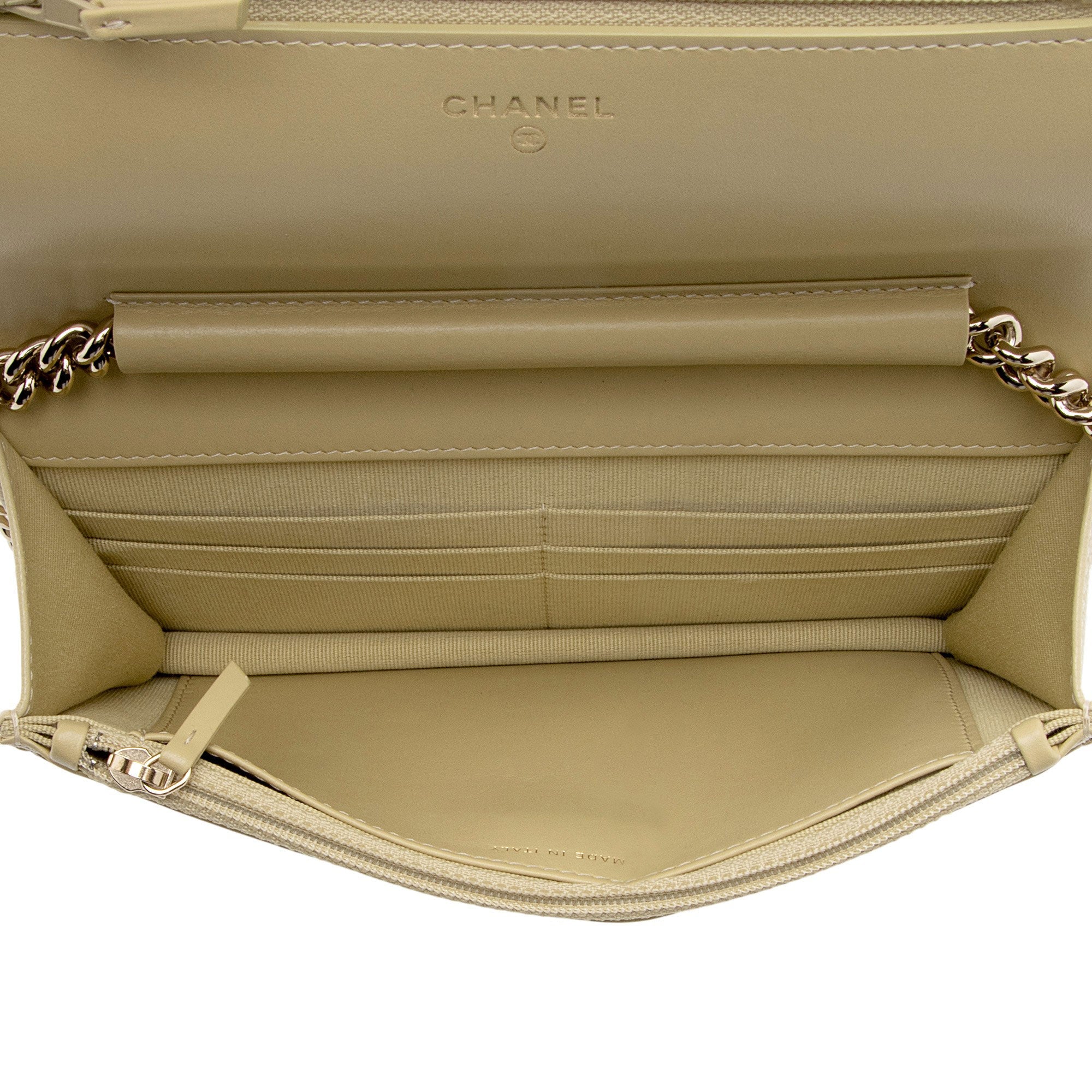 Chanel Caviar Leather Boy Wallet on Chain