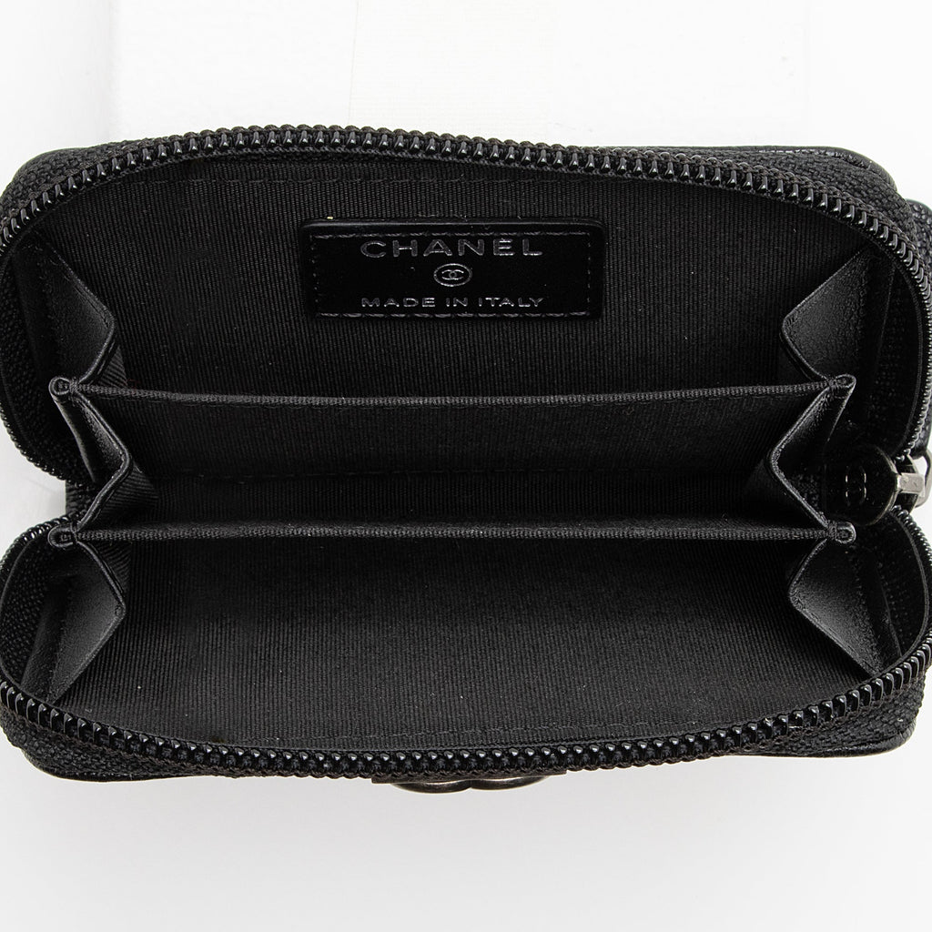 Chanel Caviar Leather Boy Zip Coin Purse (SHF-22675)