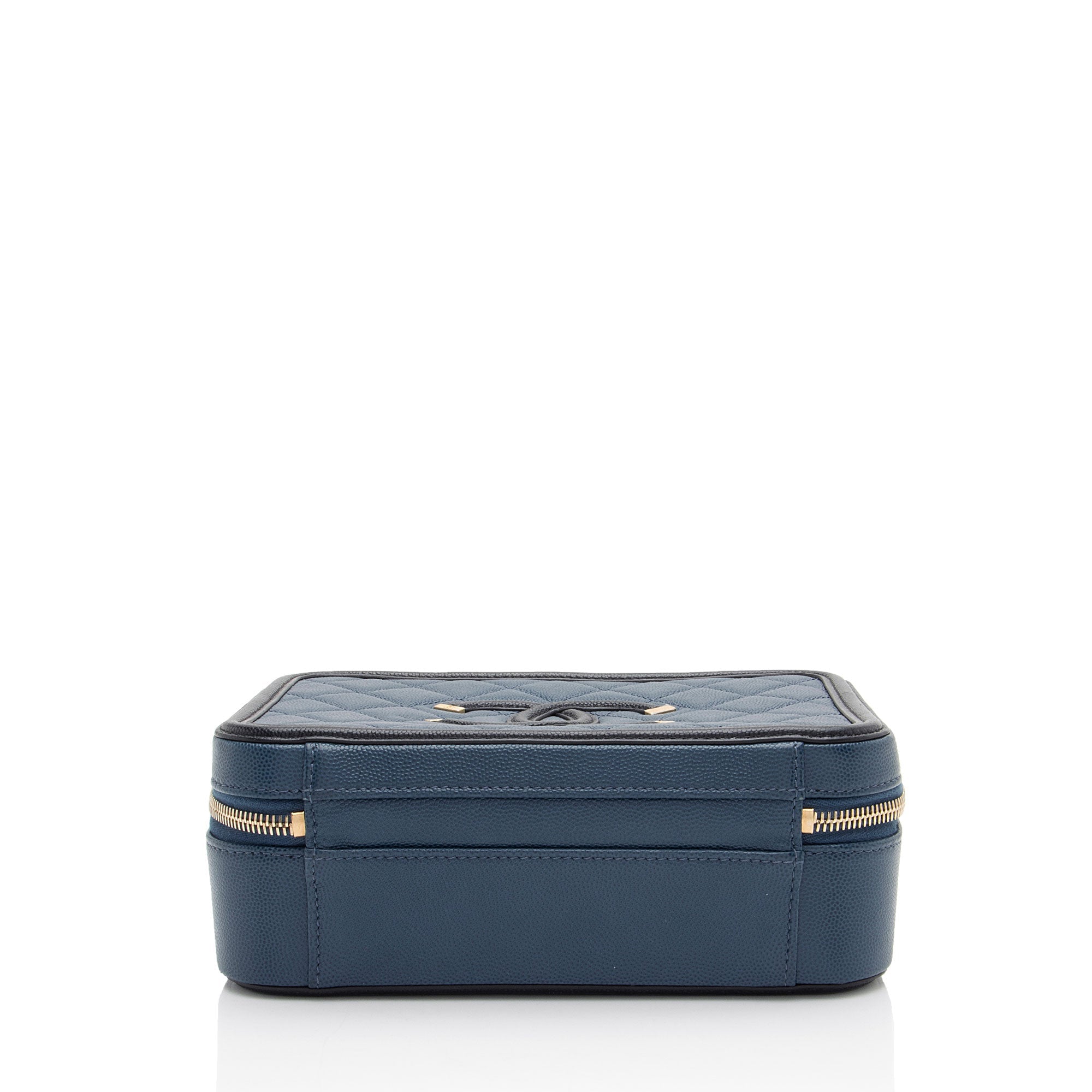 Chanel Caviar Leather CC Filigree Medium Vanity Case