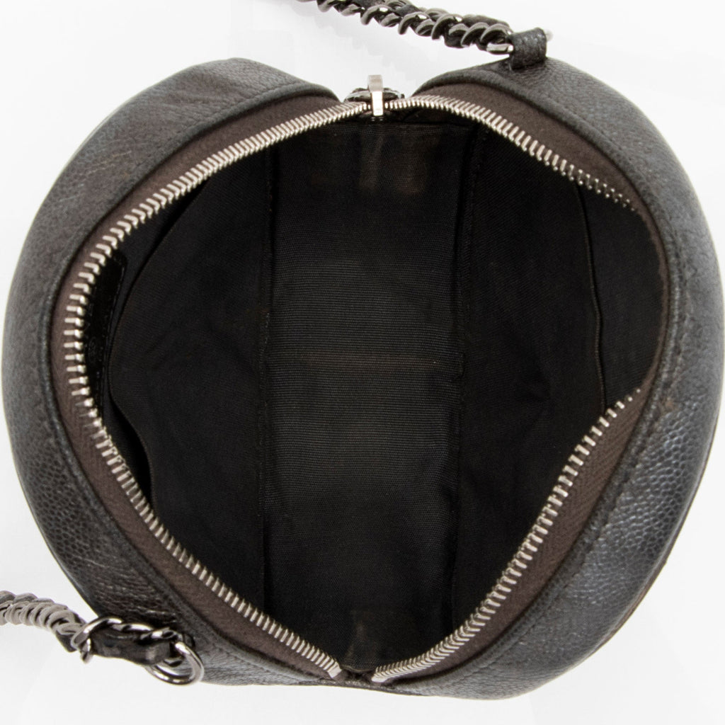 Chanel Caviar Leather CC Filigree Round Clutch with Chain (SHF-B82Fj9)