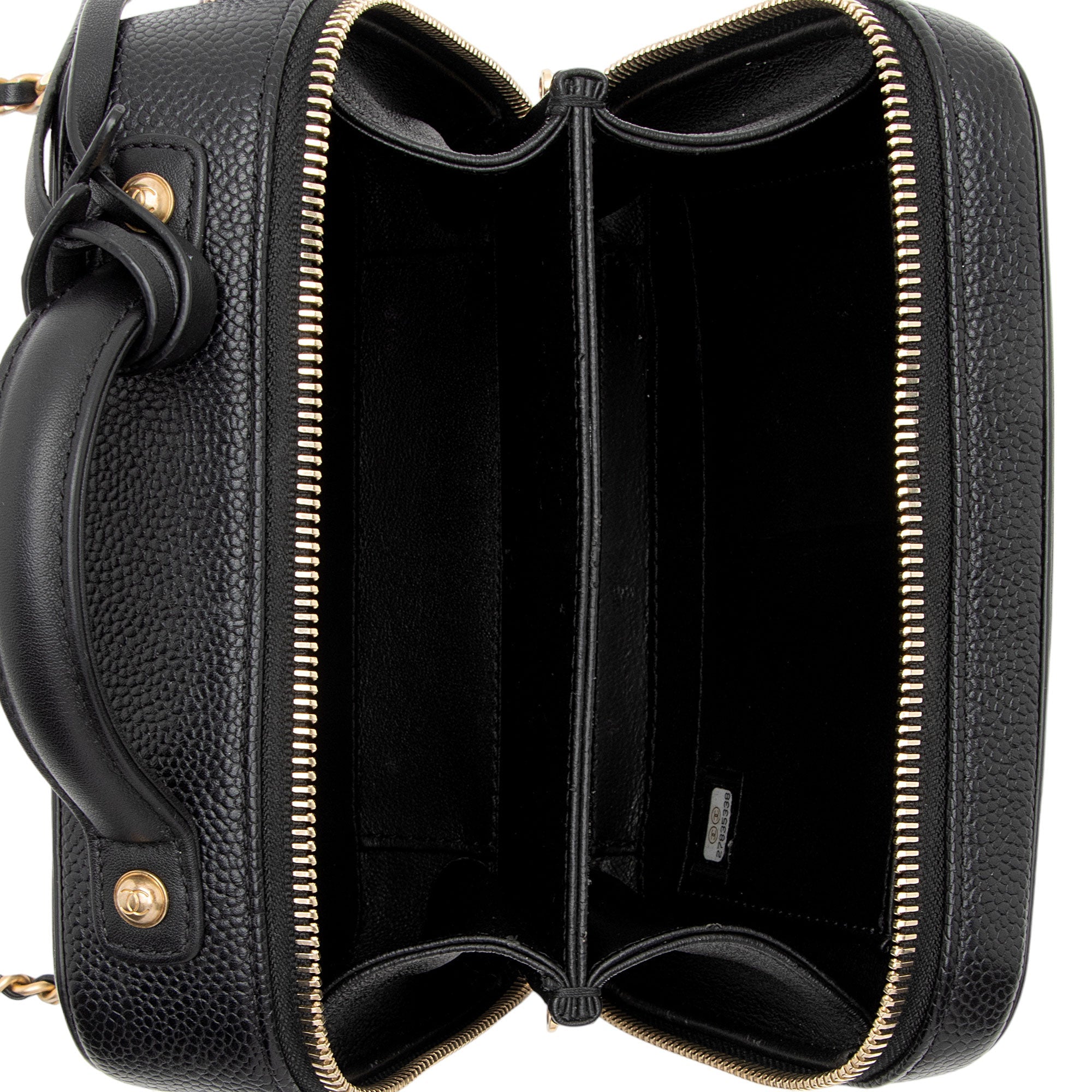 Chanel Caviar Leather CC Filigree Small Vanity Case (SHF-0Nks5y)