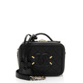 Chanel Caviar Leather CC Filigree Small Vanity Case (SHF-cBEpCt)