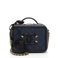 Chanel Caviar Leather CC Filigree Small Vanity Case (SHF-v02lq3)