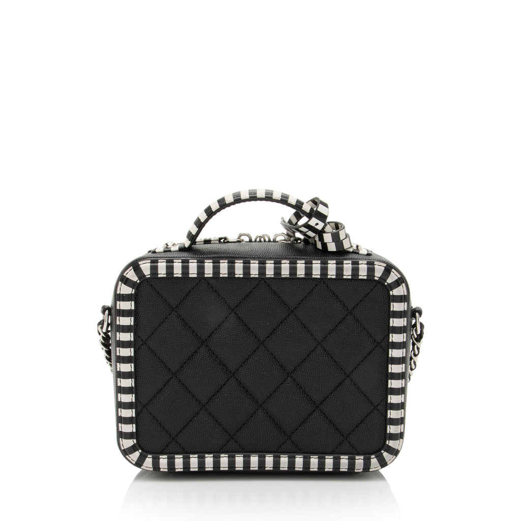 Chanel Caviar Leather CC Filigree Small Vanity Case