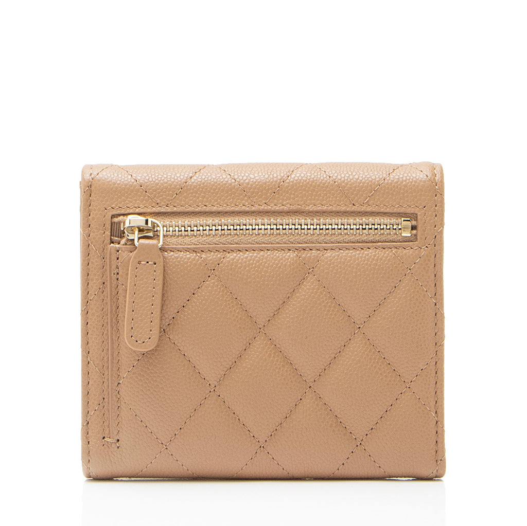 Chanel Caviar Leather CC Flap Compact Wallet