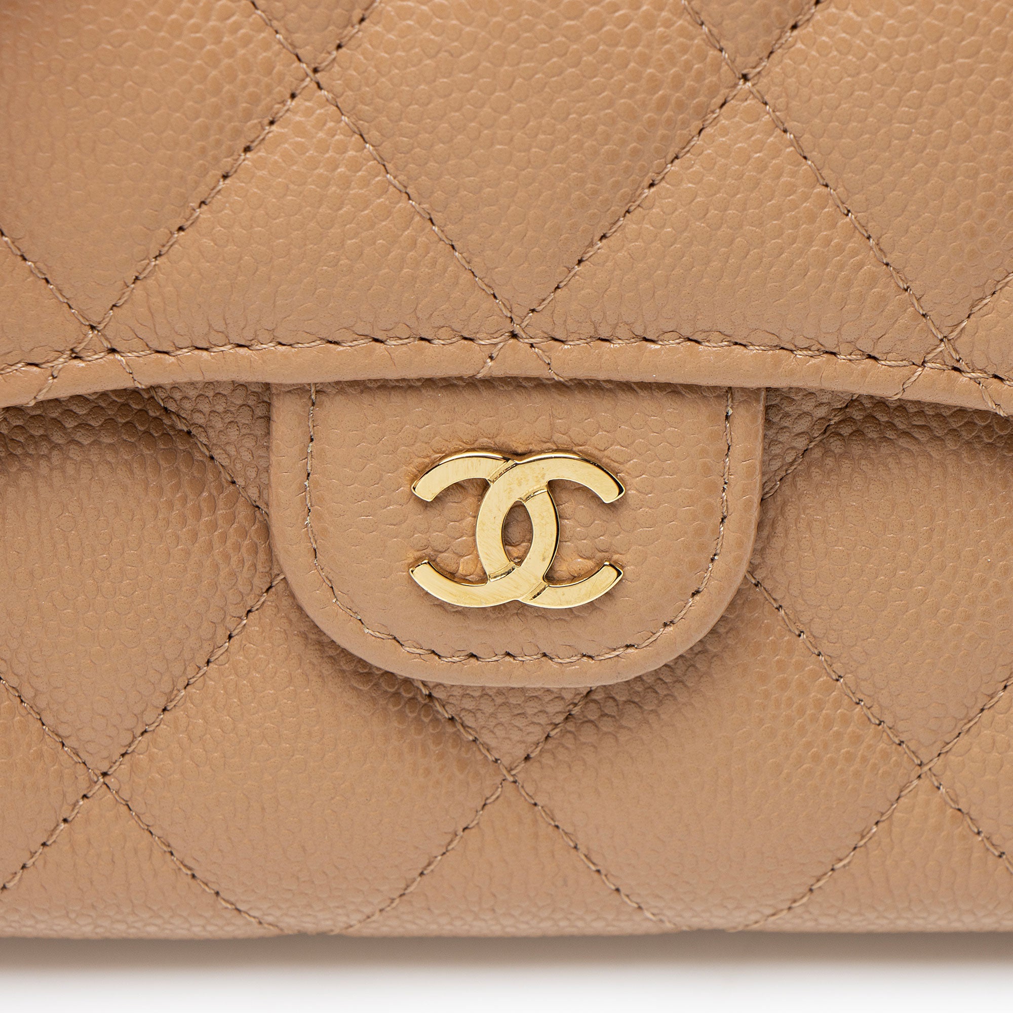 Chanel Caviar Leather CC Flap Compact Wallet