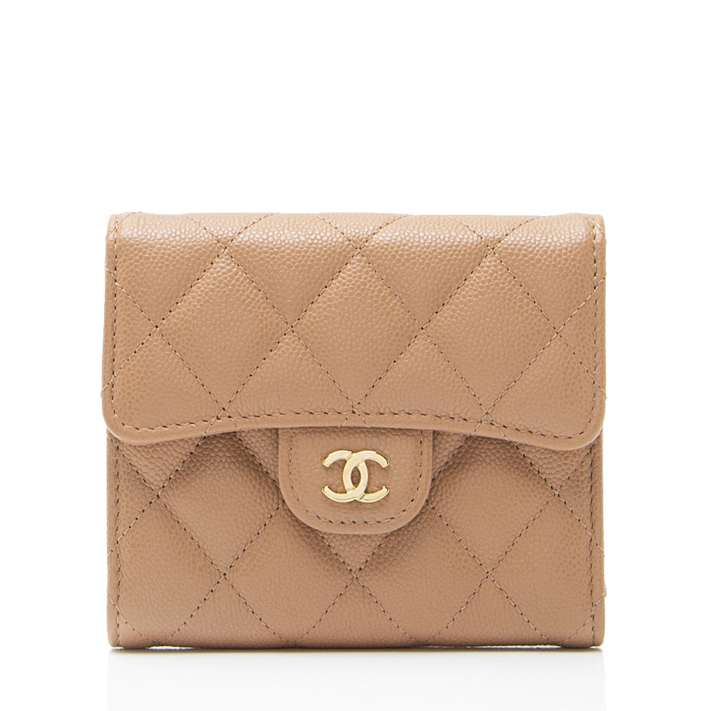 Chanel Caviar Leather CC Flap Compact Wallet
