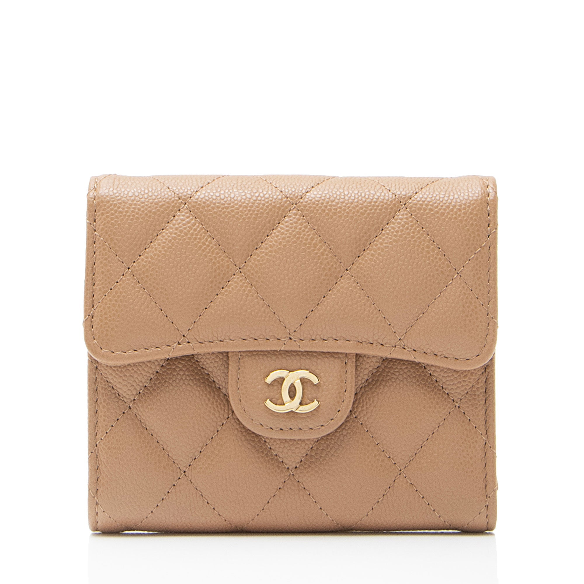 Chanel Caviar Leather CC Flap Compact Wallet