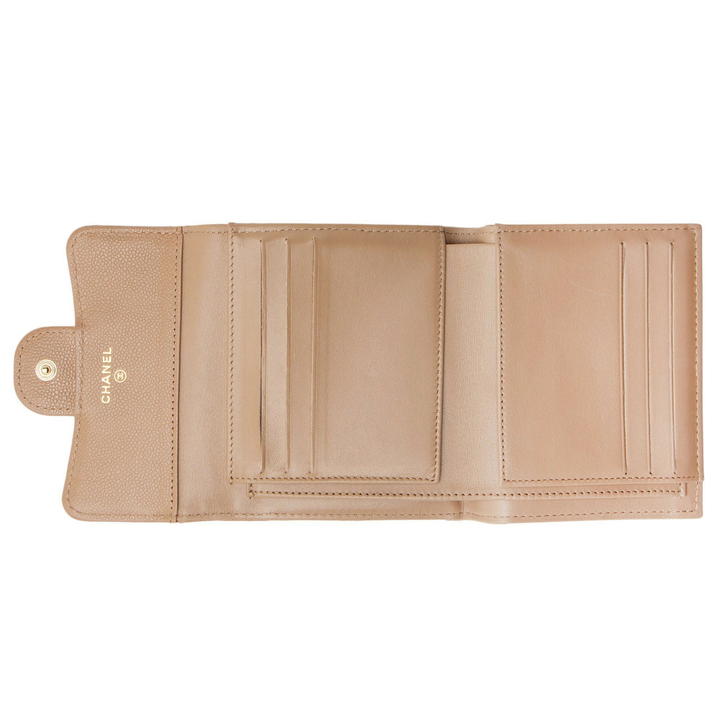 Chanel Caviar Leather CC Flap Compact Wallet