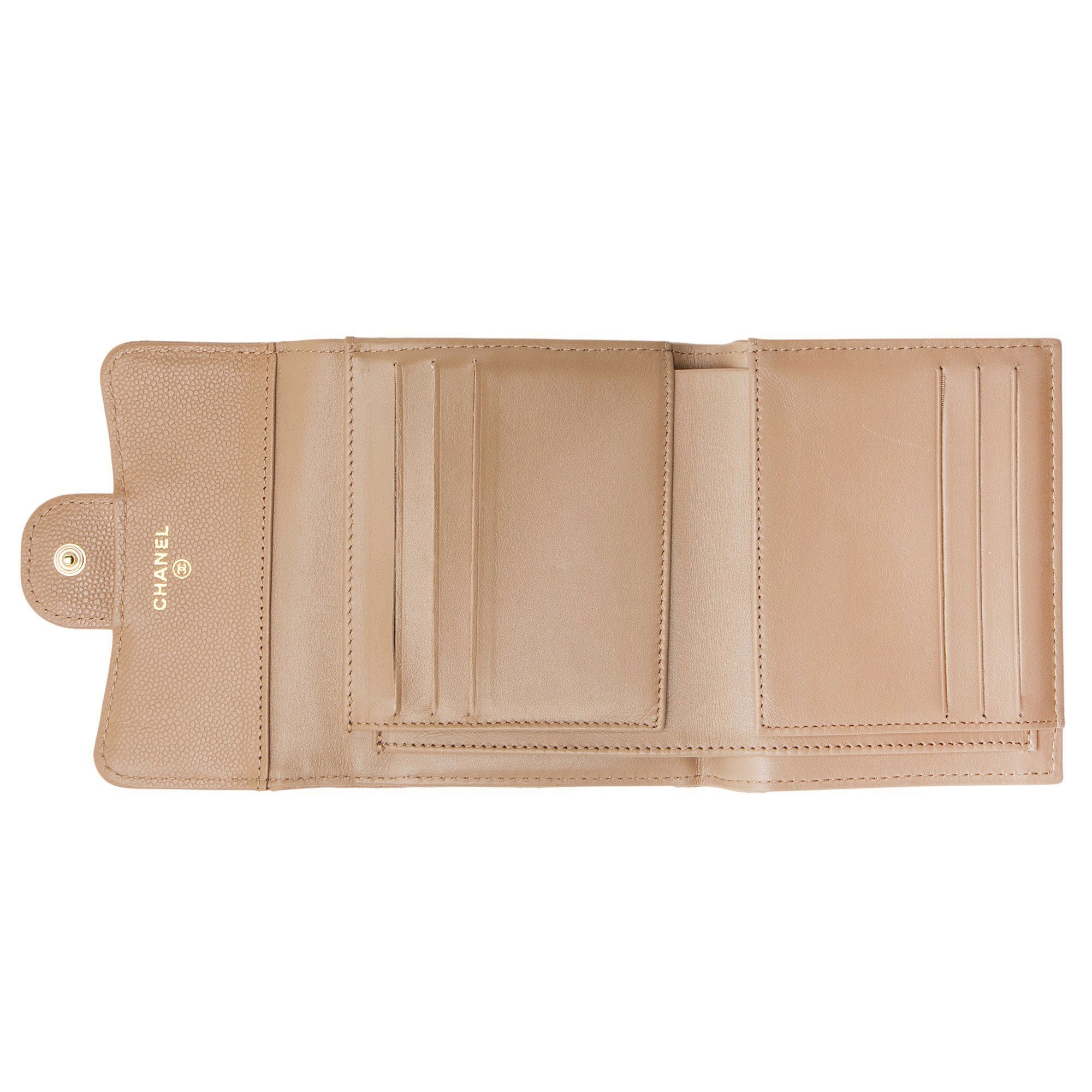 Chanel Caviar Leather CC Flap Compact Wallet