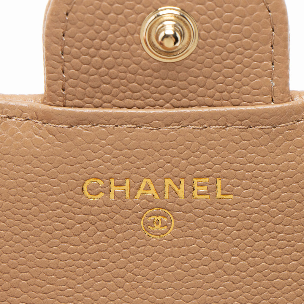 Chanel Caviar Leather CC Flap Compact Wallet