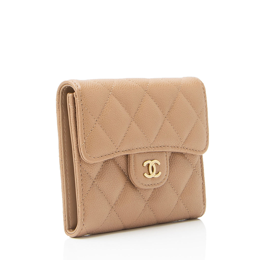 Chanel Caviar Leather CC Flap Compact Wallet