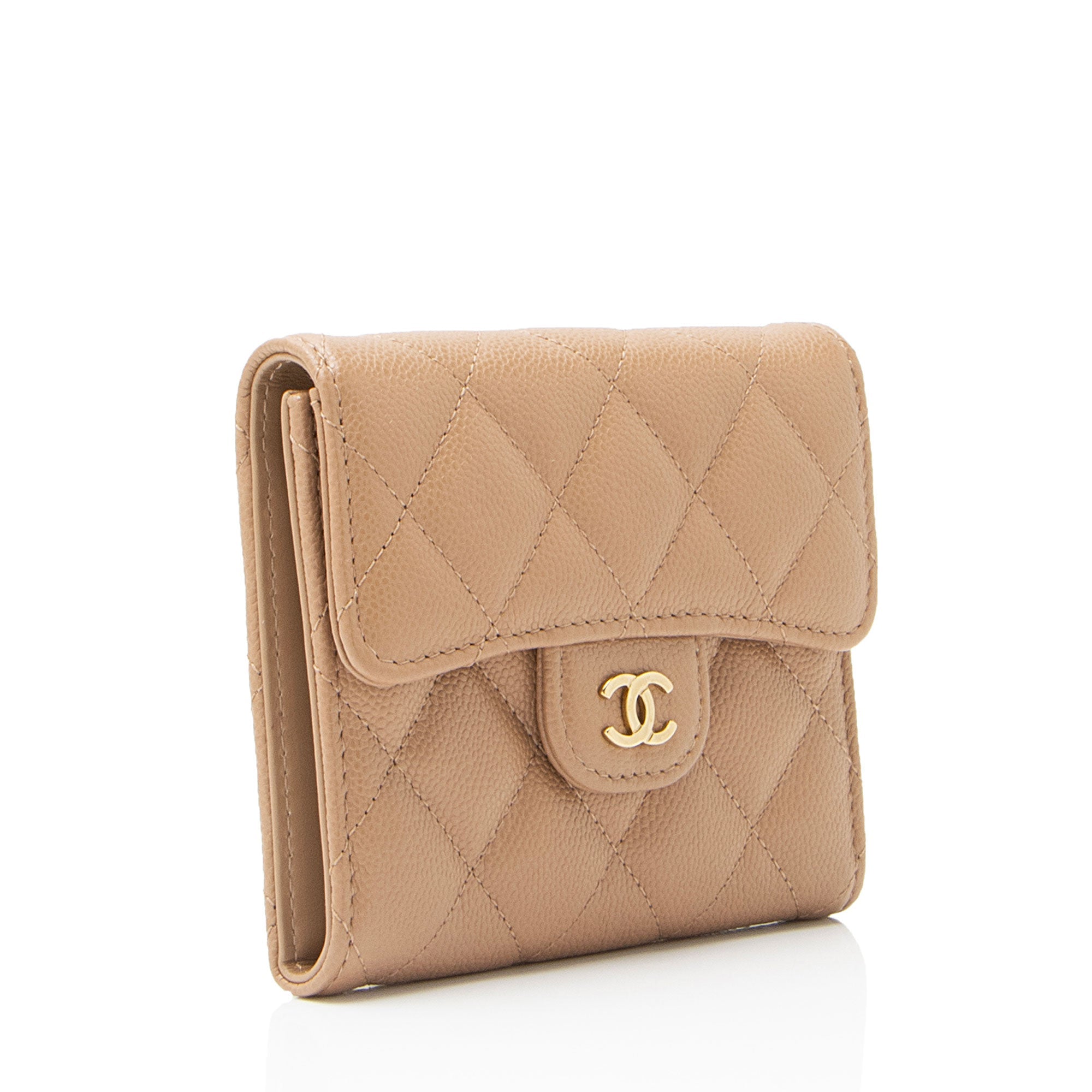 Chanel Caviar Leather CC Flap Compact Wallet