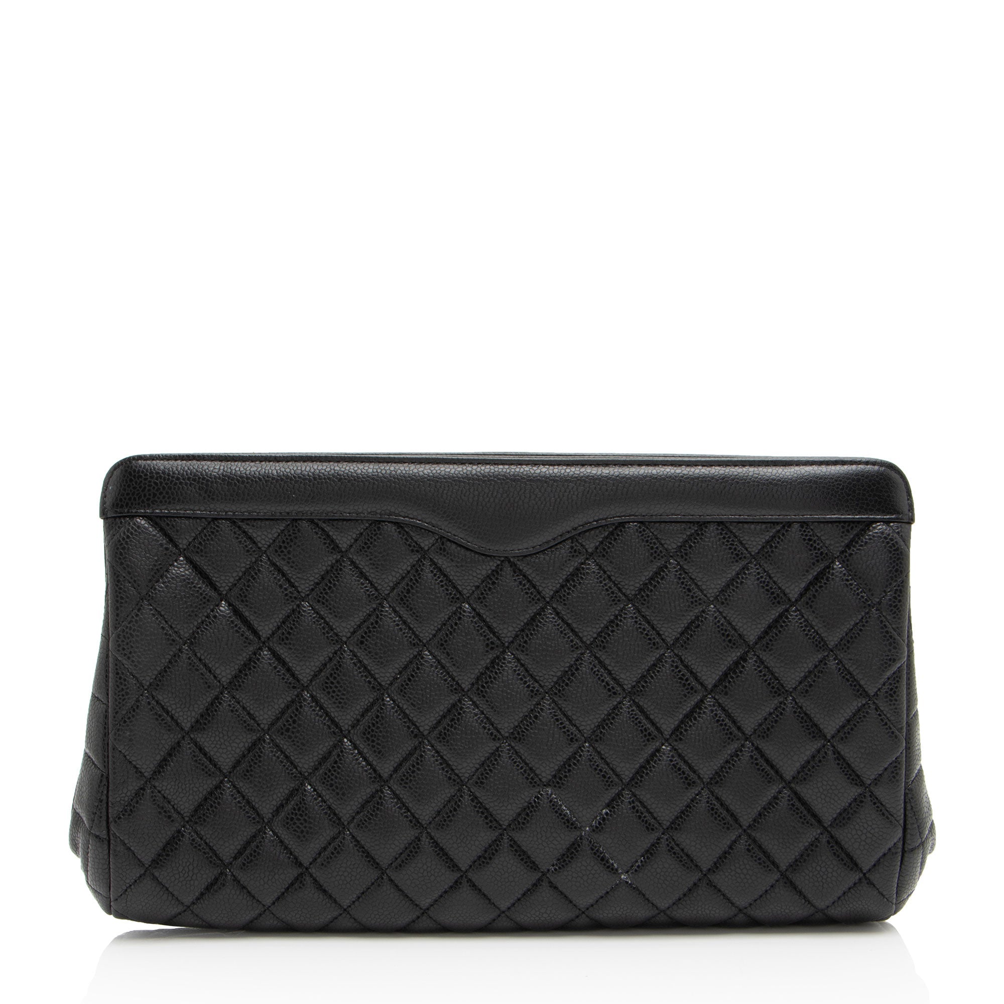 Chanel Caviar Leather CC Frame Clutch (SHF-sS7xNc)