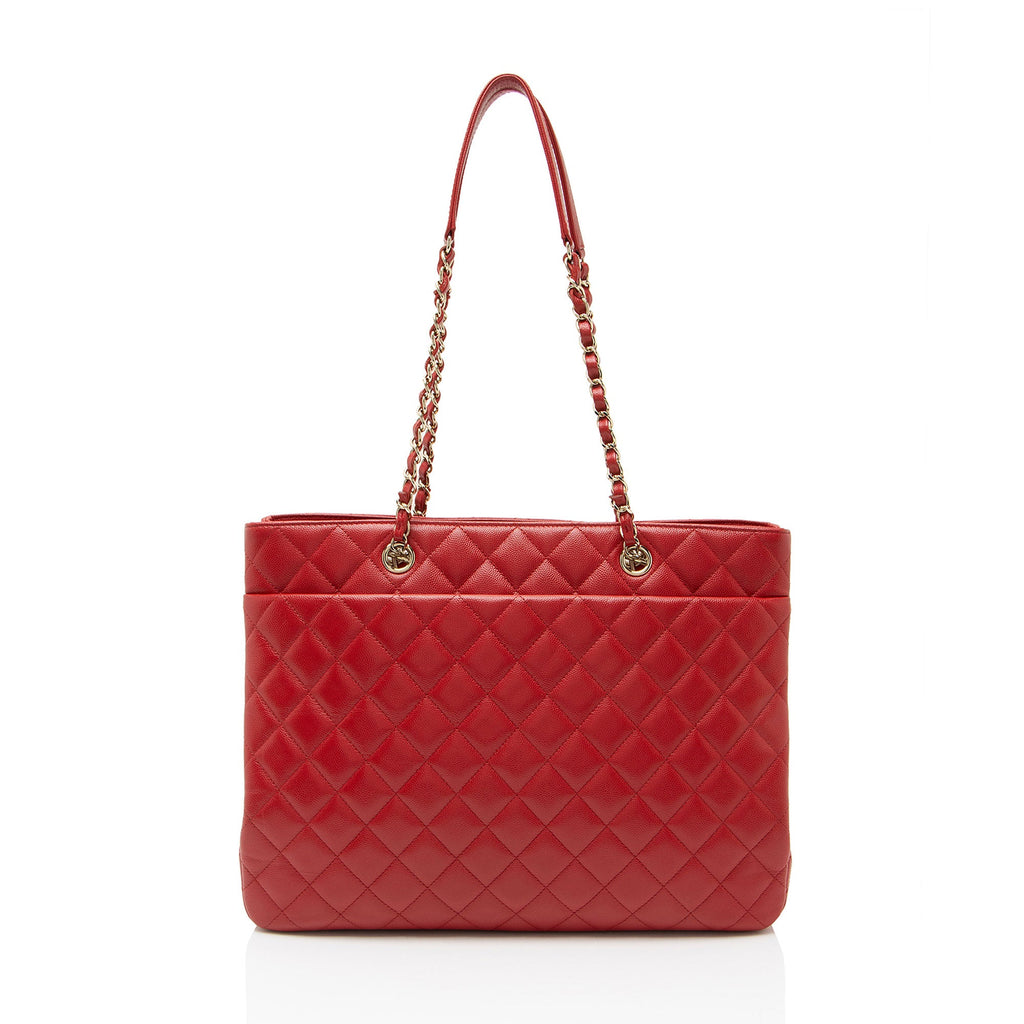 Chanel Caviar Leather CC Large Shopping Tote