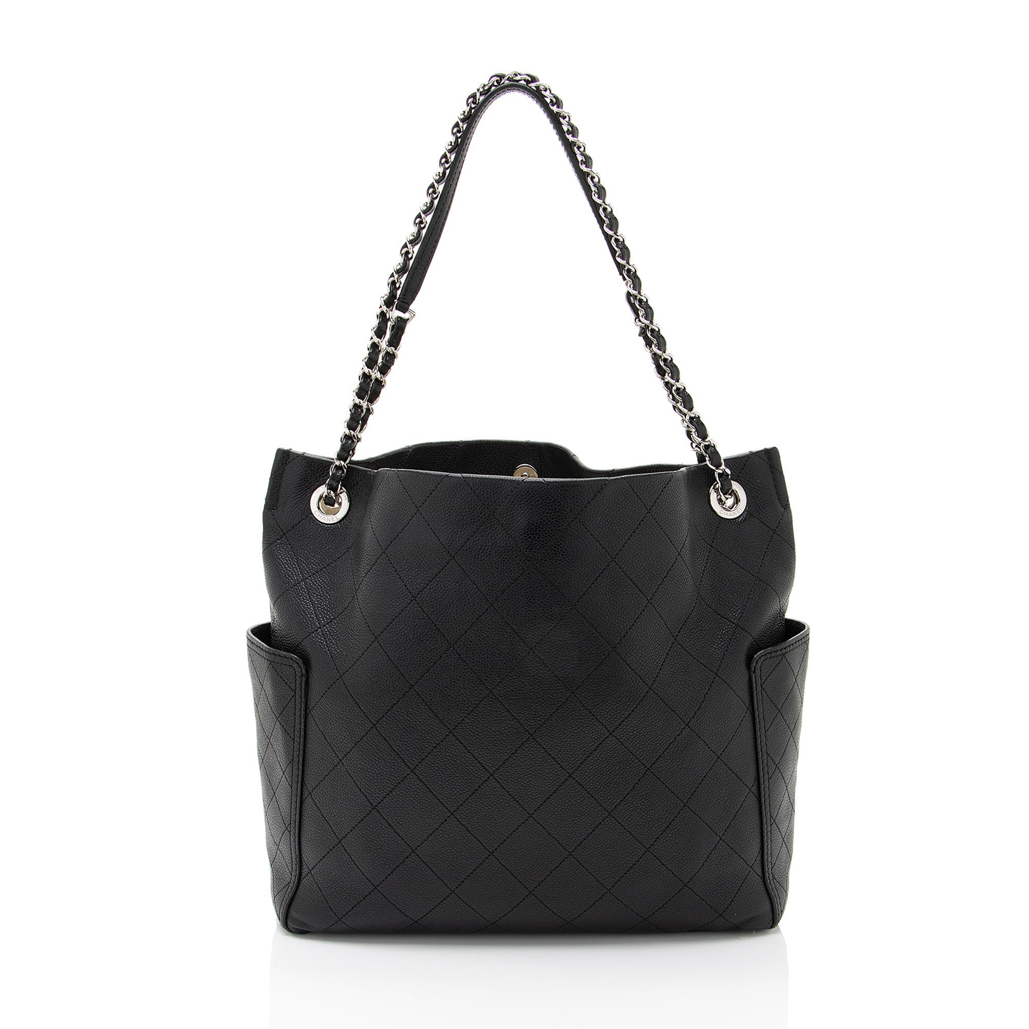 Chanel Caviar Leather CC Medium Pocket Hobo
