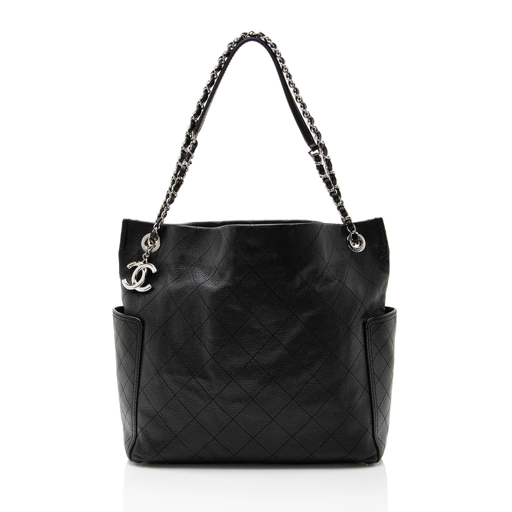 Chanel Caviar Leather CC Medium Pocket Hobo