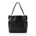 Chanel Caviar Leather CC Medium Pocket Hobo