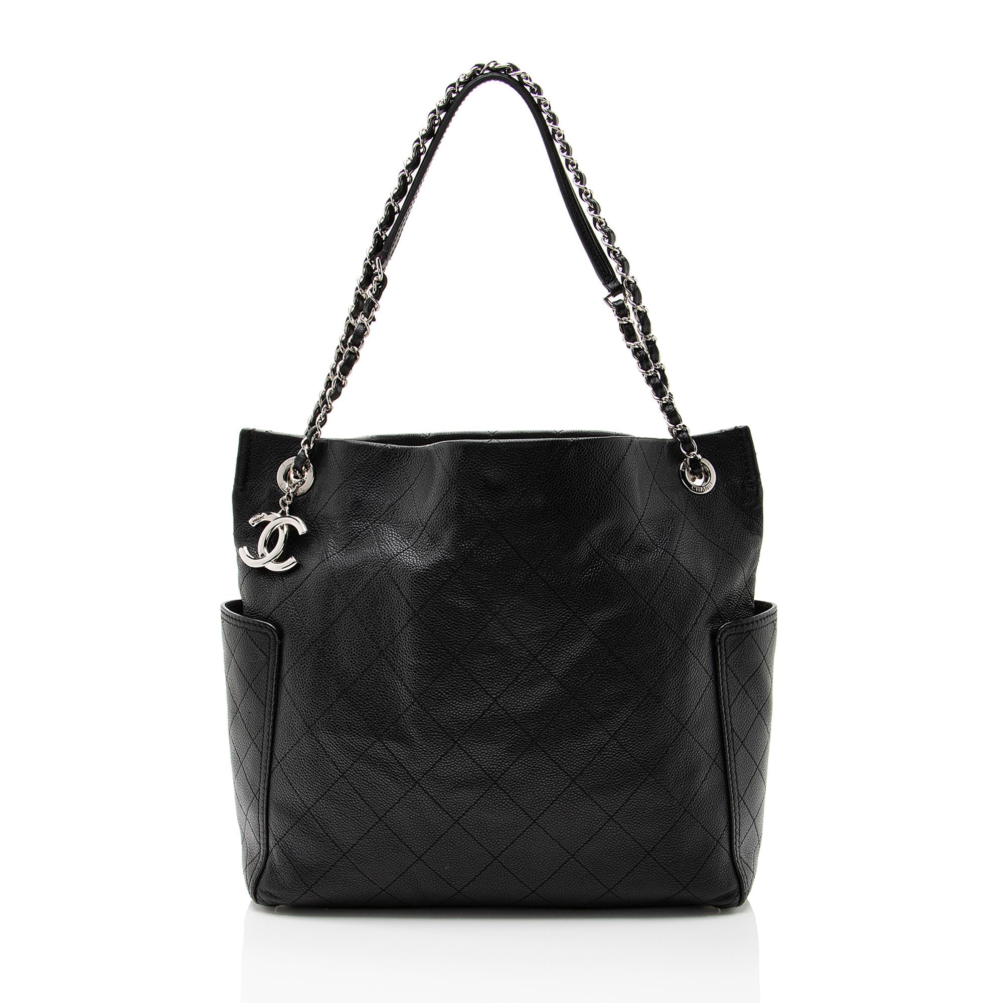 Chanel Caviar Leather CC Medium Pocket Hobo