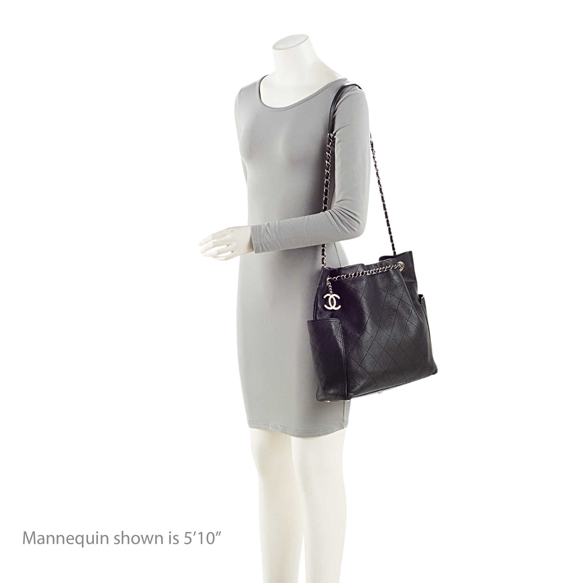 Chanel Caviar Leather CC Medium Pocket Hobo