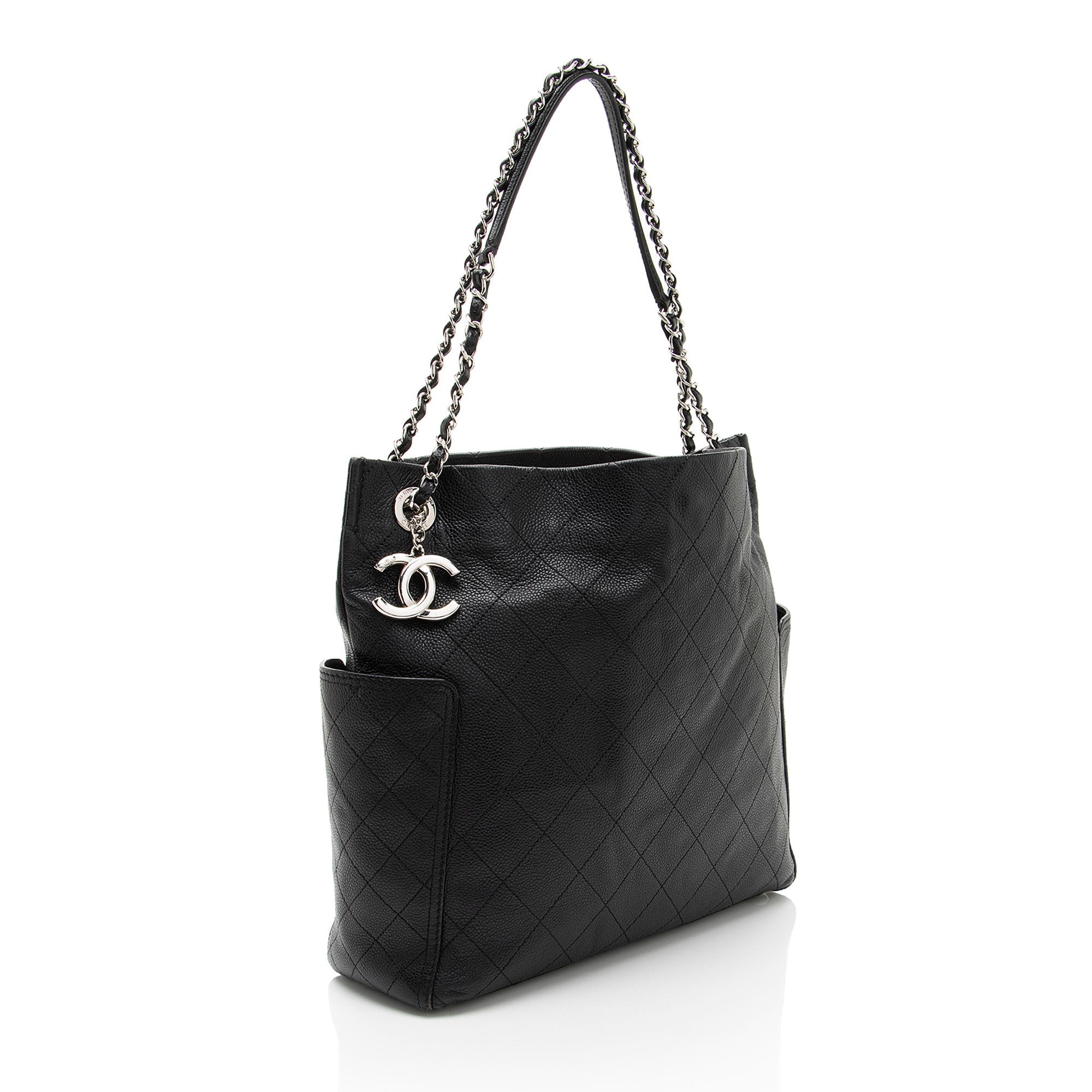 Chanel Caviar Leather CC Medium Pocket Hobo