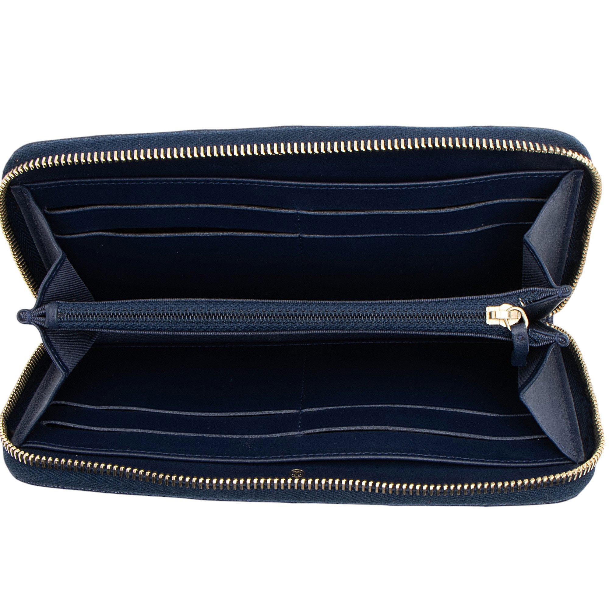 Chanel Caviar Leather CC Zip Around Wallet (SHF-dr4Upy)