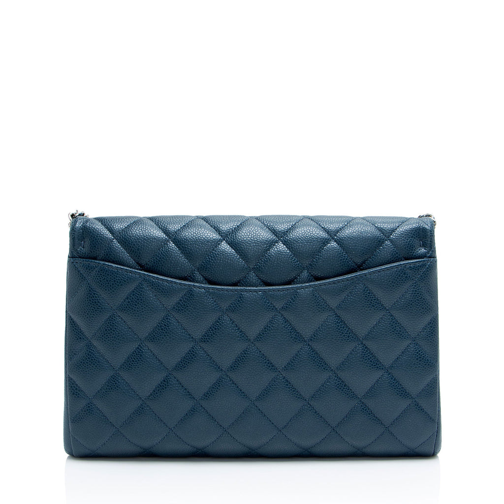 Chanel Caviar Leather Classic Chain Flap Clutch