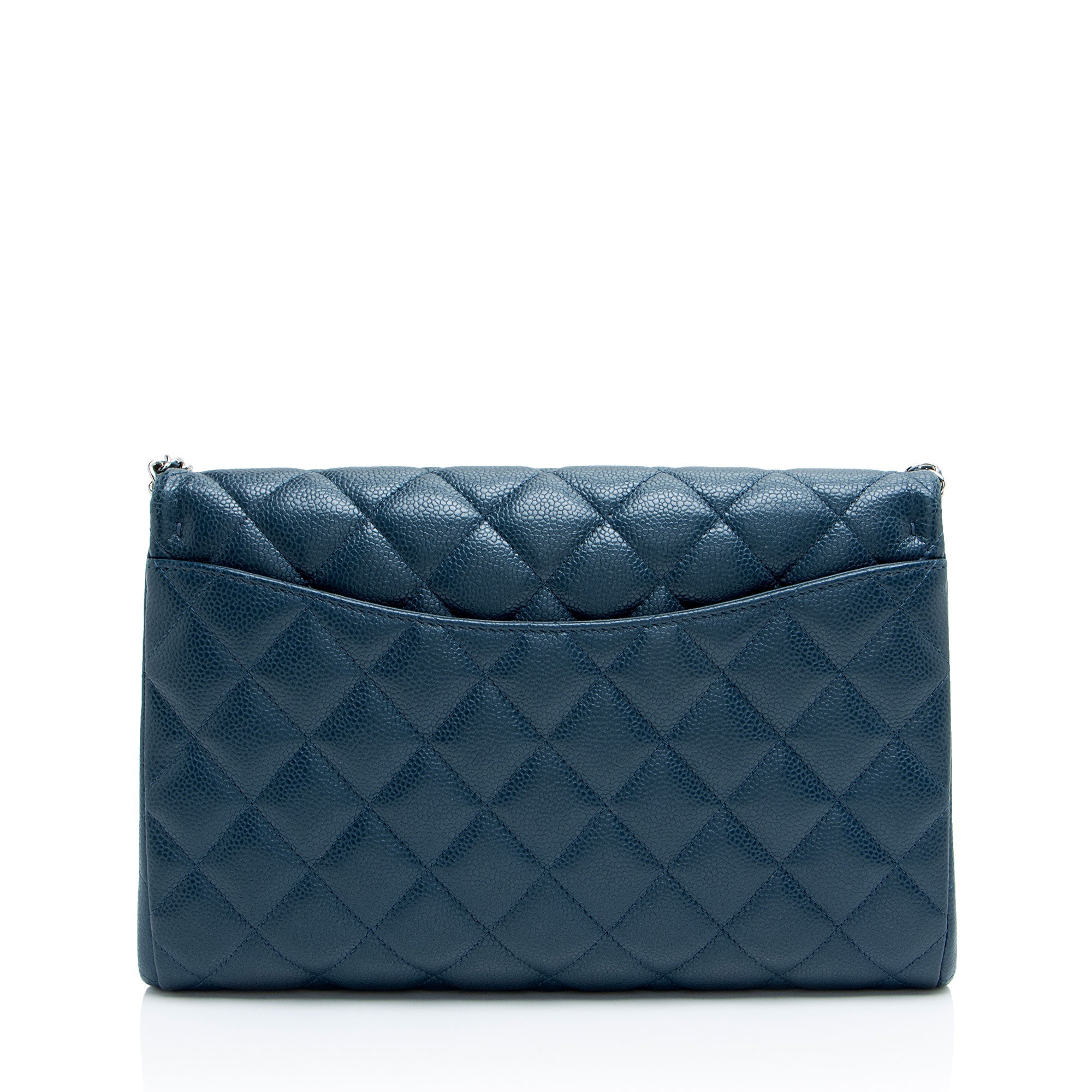 Chanel Caviar Leather Classic Chain Flap Clutch