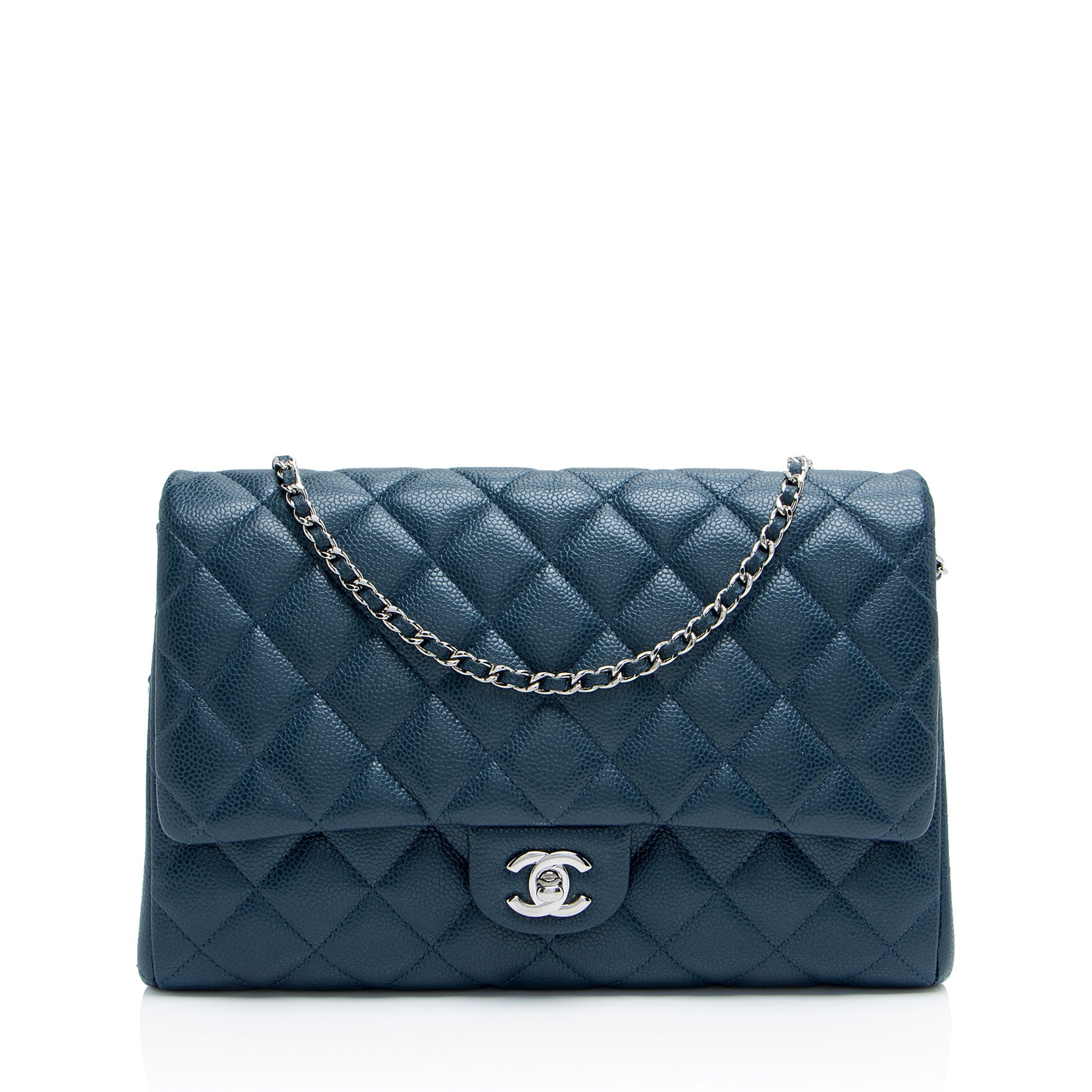 Chanel Caviar Leather Classic Chain Flap Clutch
