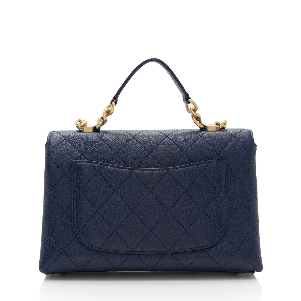 Chanel Caviar Leather Chic Affinity Top Handle (SHF-ocTgVA)