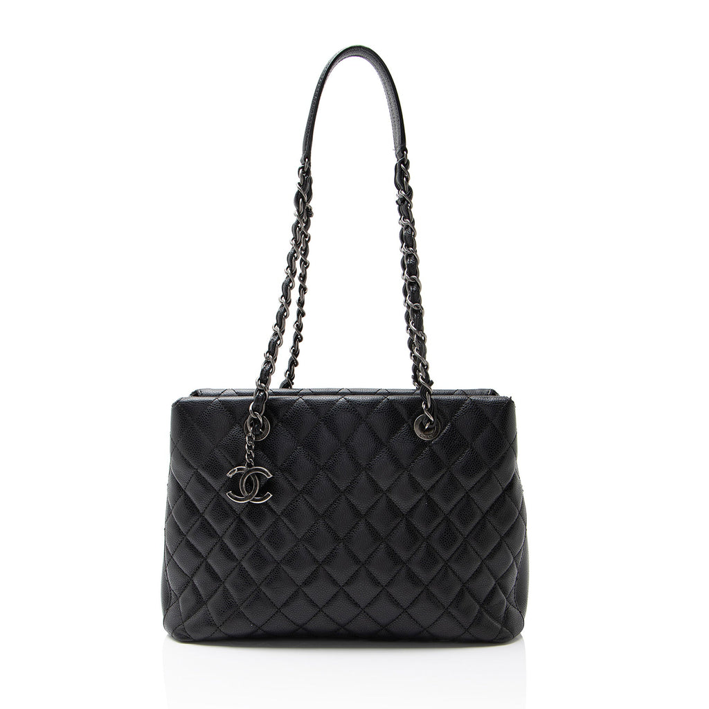 Chanel Caviar Leather City Small Shopping Tote