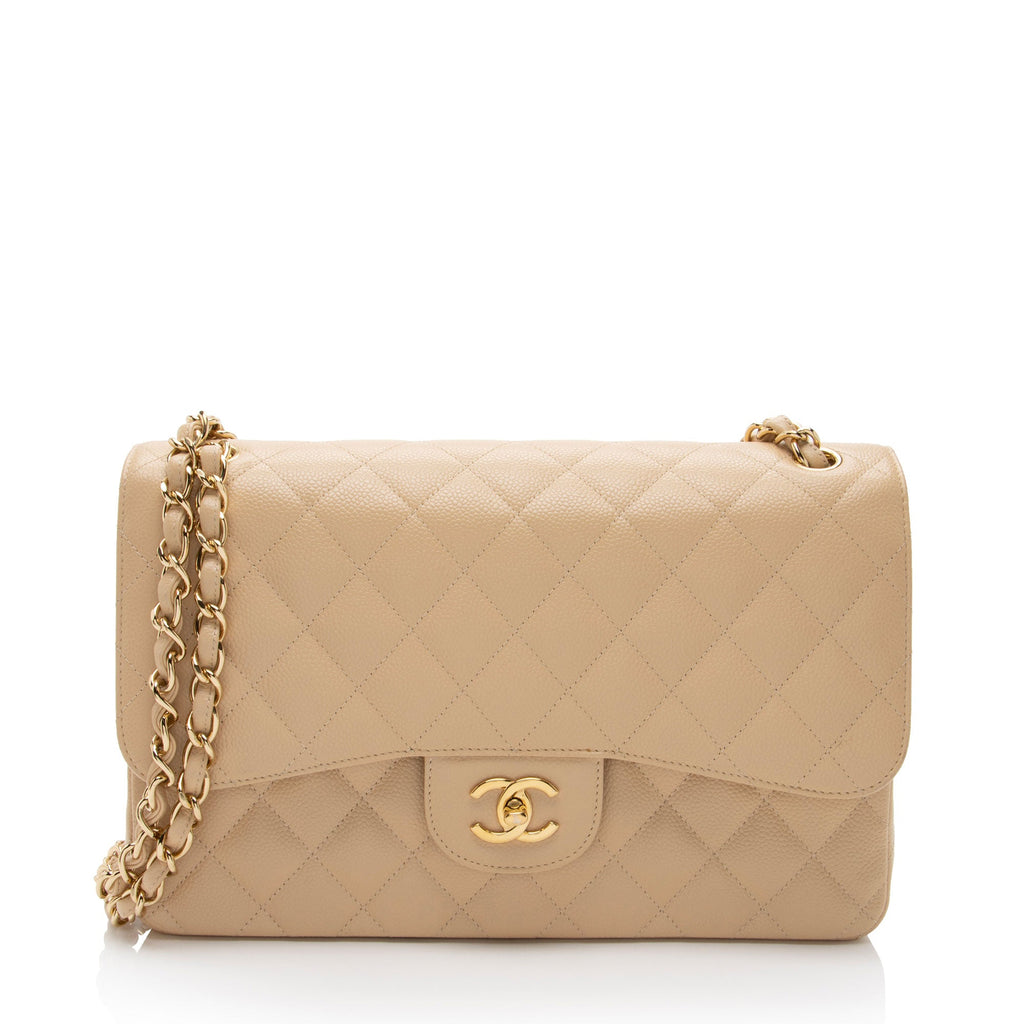 Chanel Caviar Leather Classic Jumbo Double Flap Bag