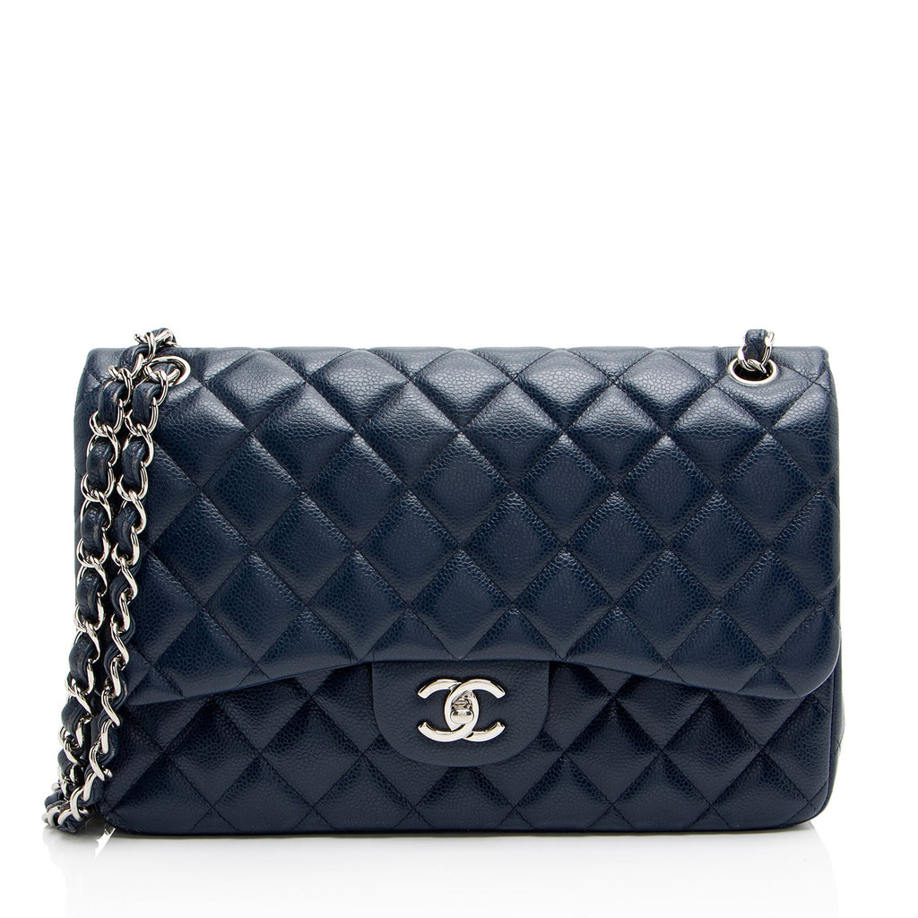 Chanel Caviar Leather Classic Jumbo Double Flap Bag