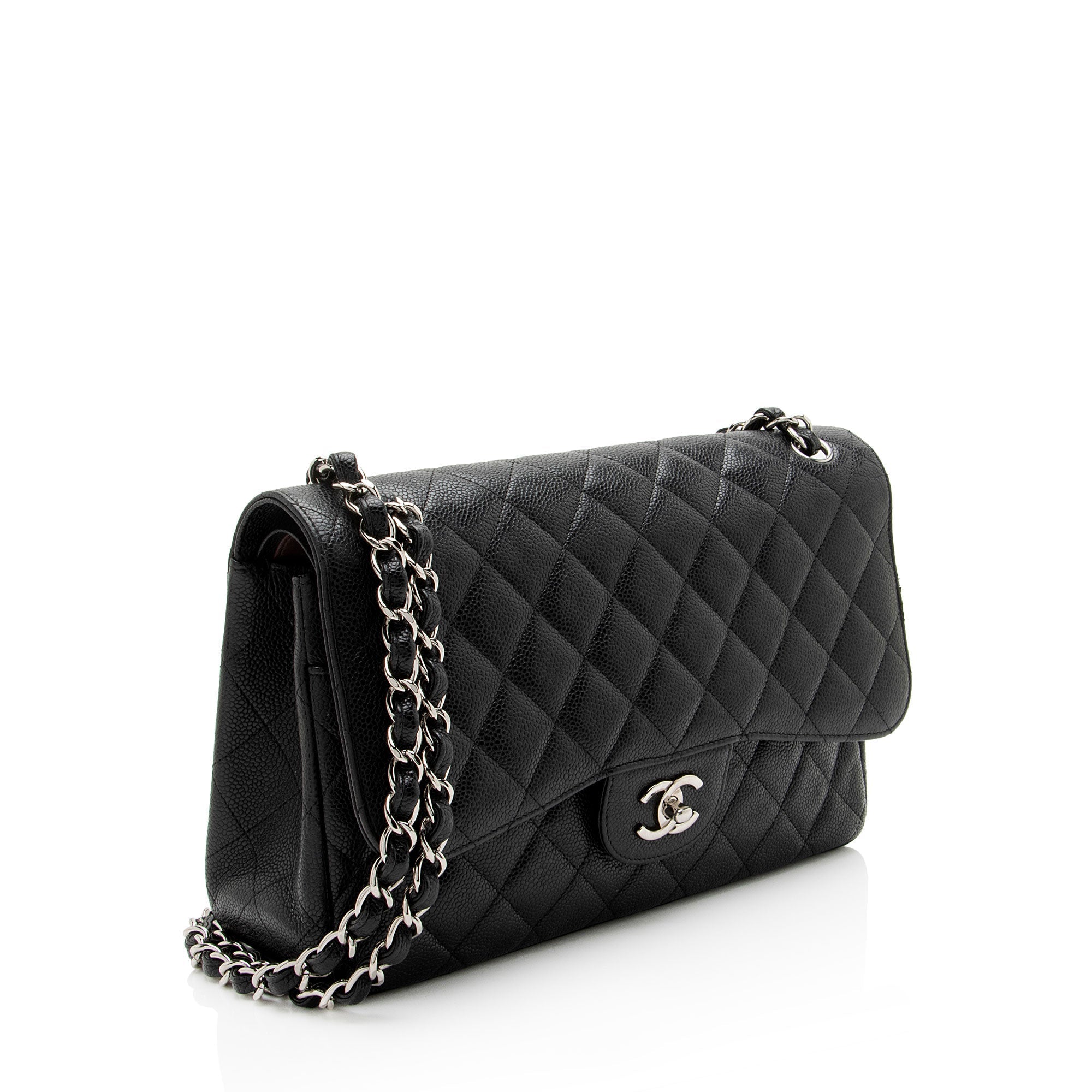 Chanel Caviar Leather Classic Jumbo Double Flap Bag