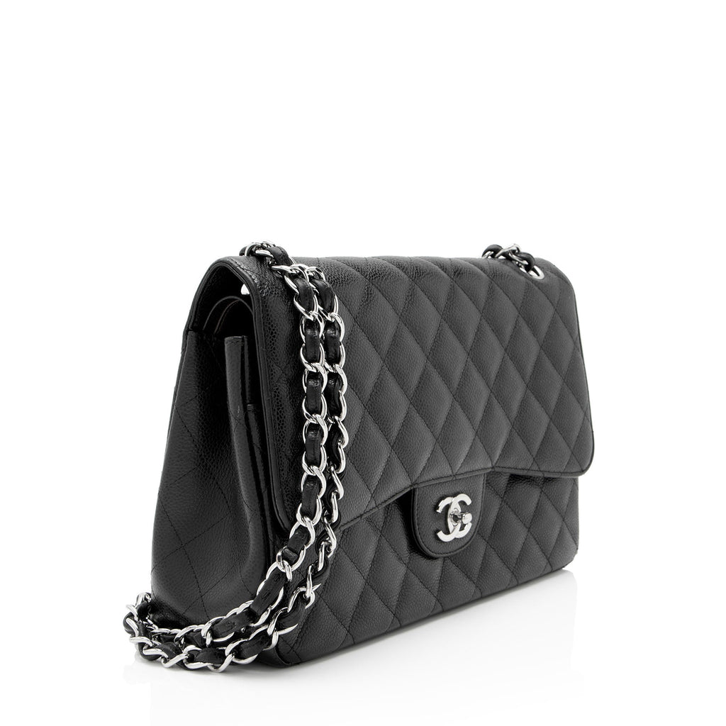 Chanel Caviar Leather Classic Jumbo Double Flap Bag