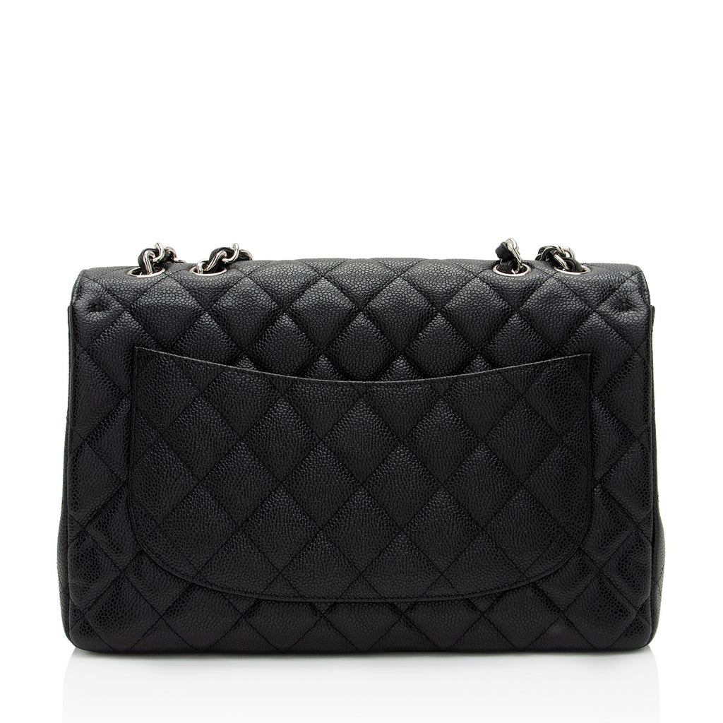 Chanel Caviar Leather Classic Jumbo Single Flap Bag (SHF-LHfnsx)