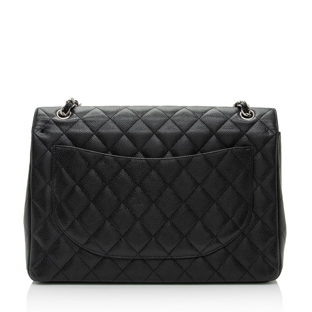 Chanel Caviar Leather Classic Maxi Double Flap Bag (SHF-lwkRiB)