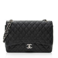 Chanel Caviar Leather Classic Maxi Double Flap Bag (SHF-lwkRiB)