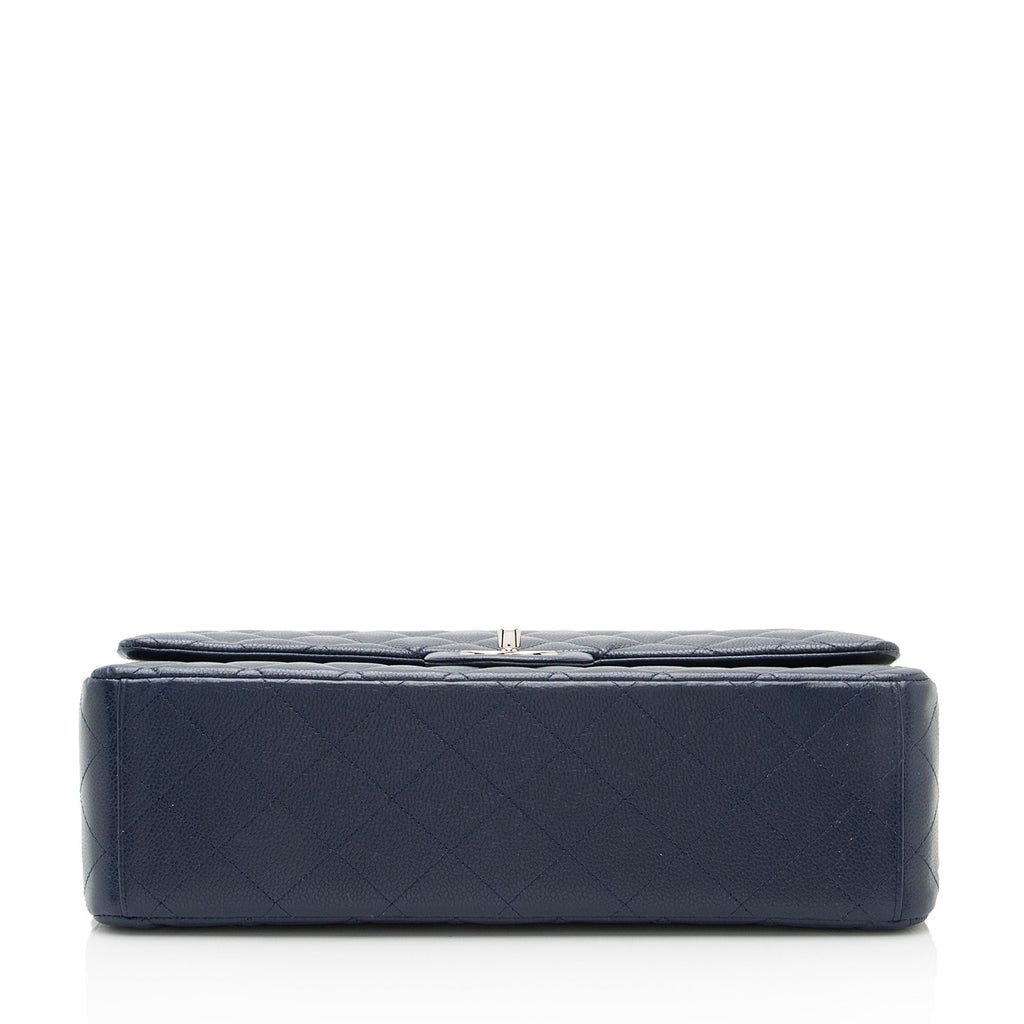 Chanel Caviar Leather Classic Maxi Double Flap Bag (SHF-U7Rzaz)