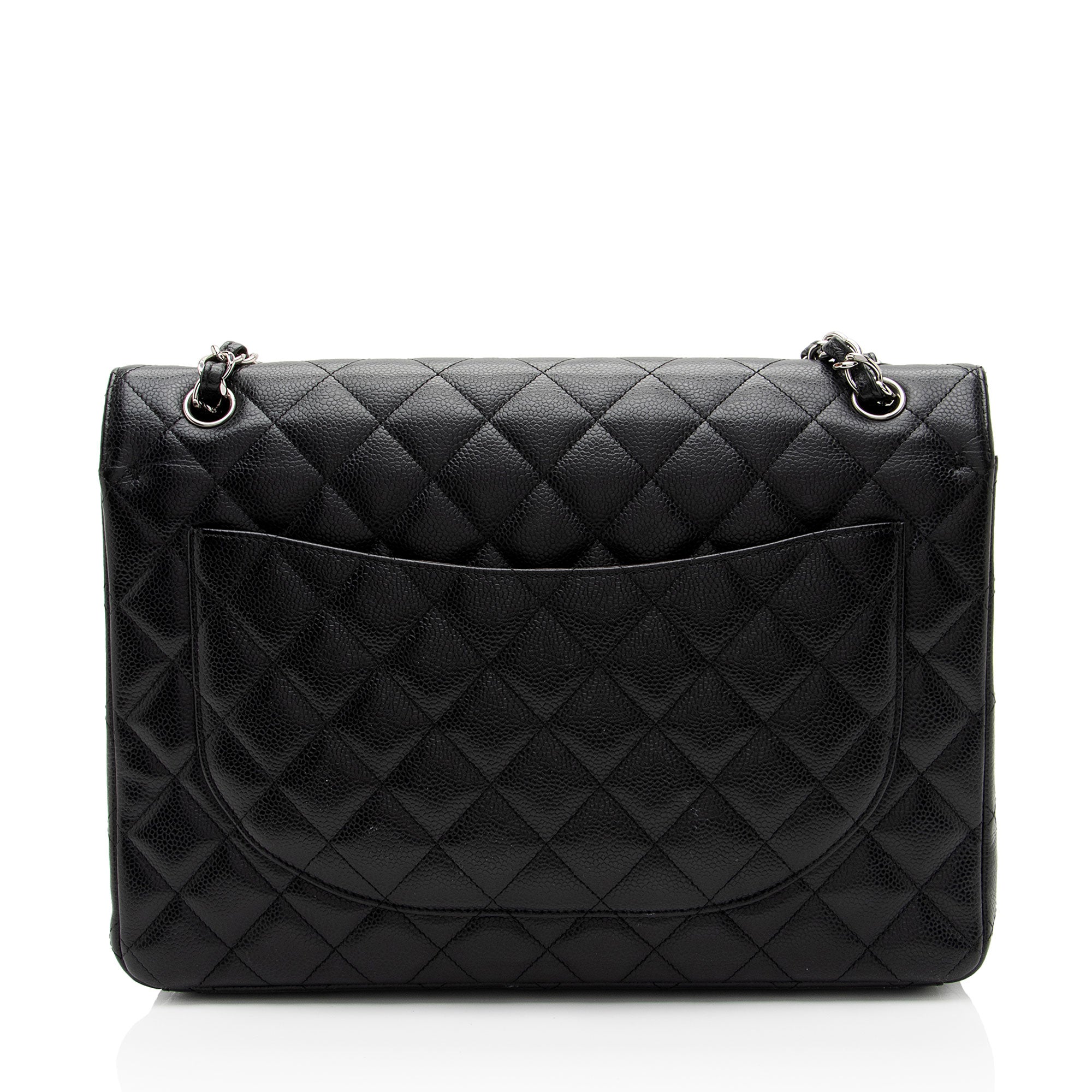 Chanel Caviar Leather Classic Maxi Double Flap Bag (SHF-v8U2qf)