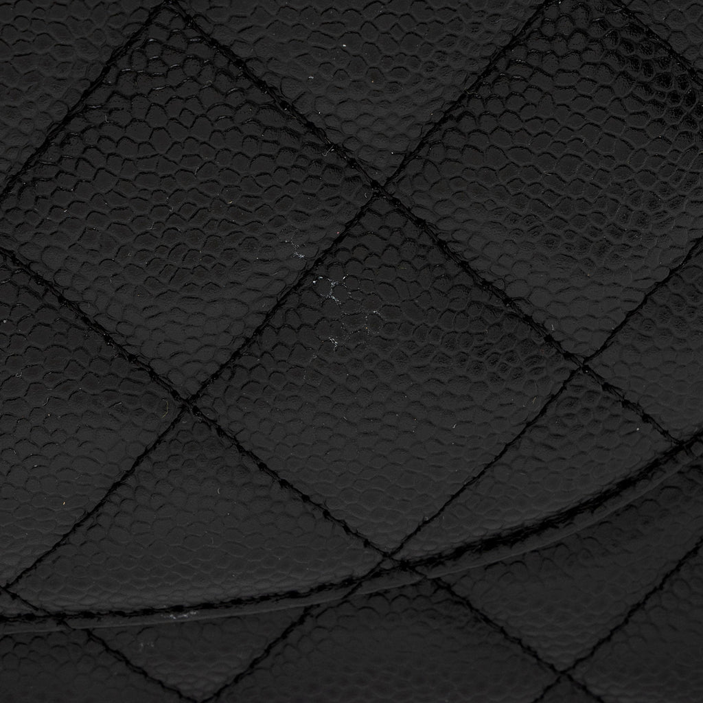 Chanel Caviar Leather Classic Maxi Double Flap Bag (SHF-v8U2qf)