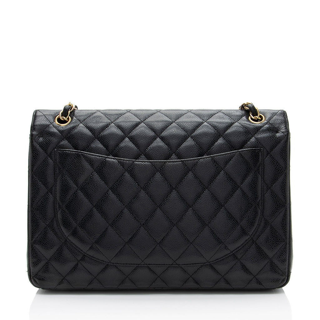 Chanel Caviar Leather Classic Maxi Double Flap Bag
