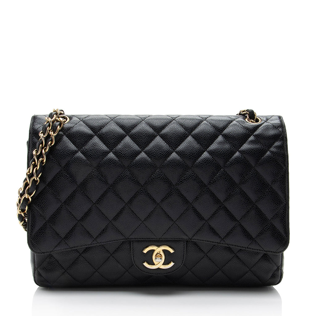 Chanel Caviar Leather Classic Maxi Double Flap Bag