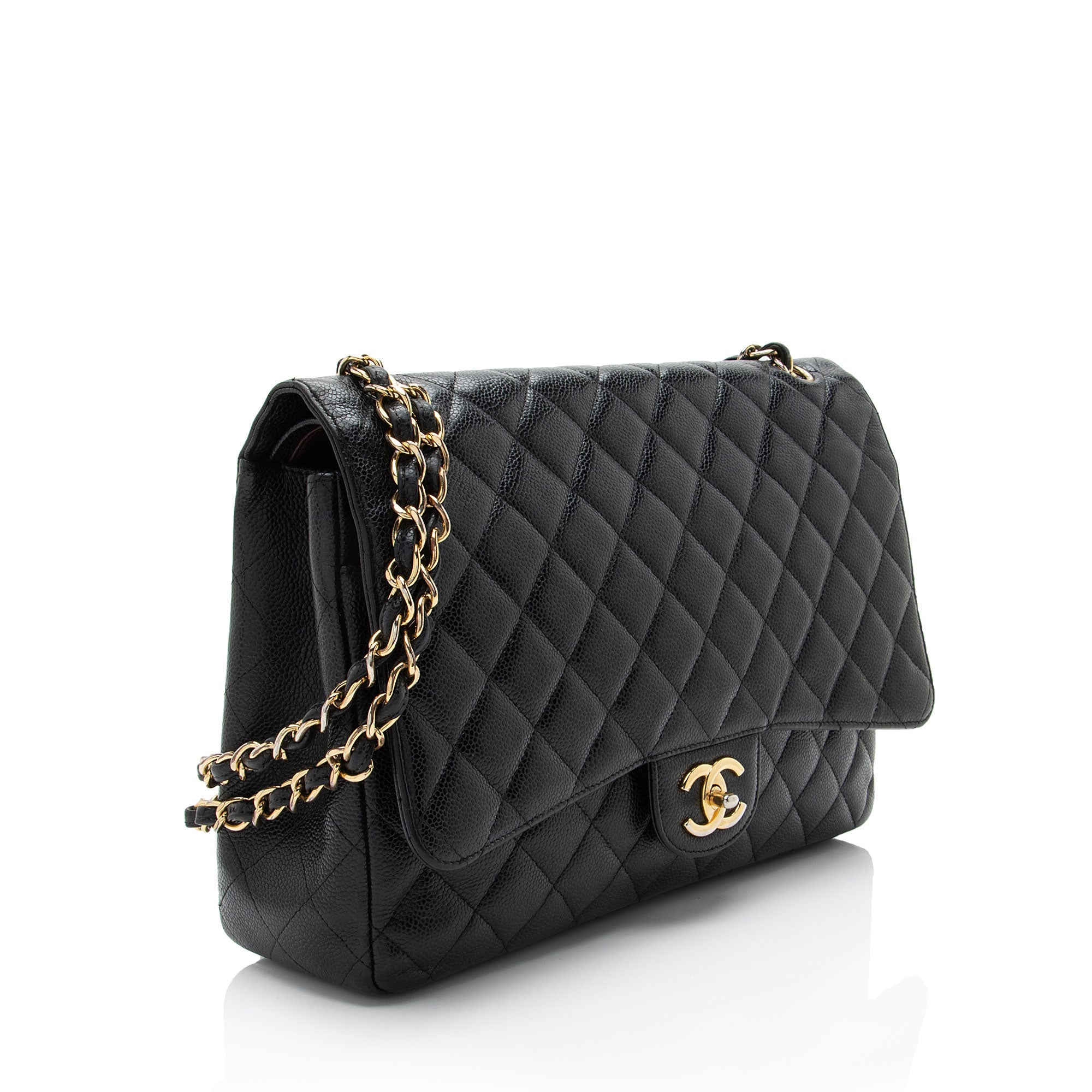 Chanel Caviar Leather Classic Maxi Double Flap Bag