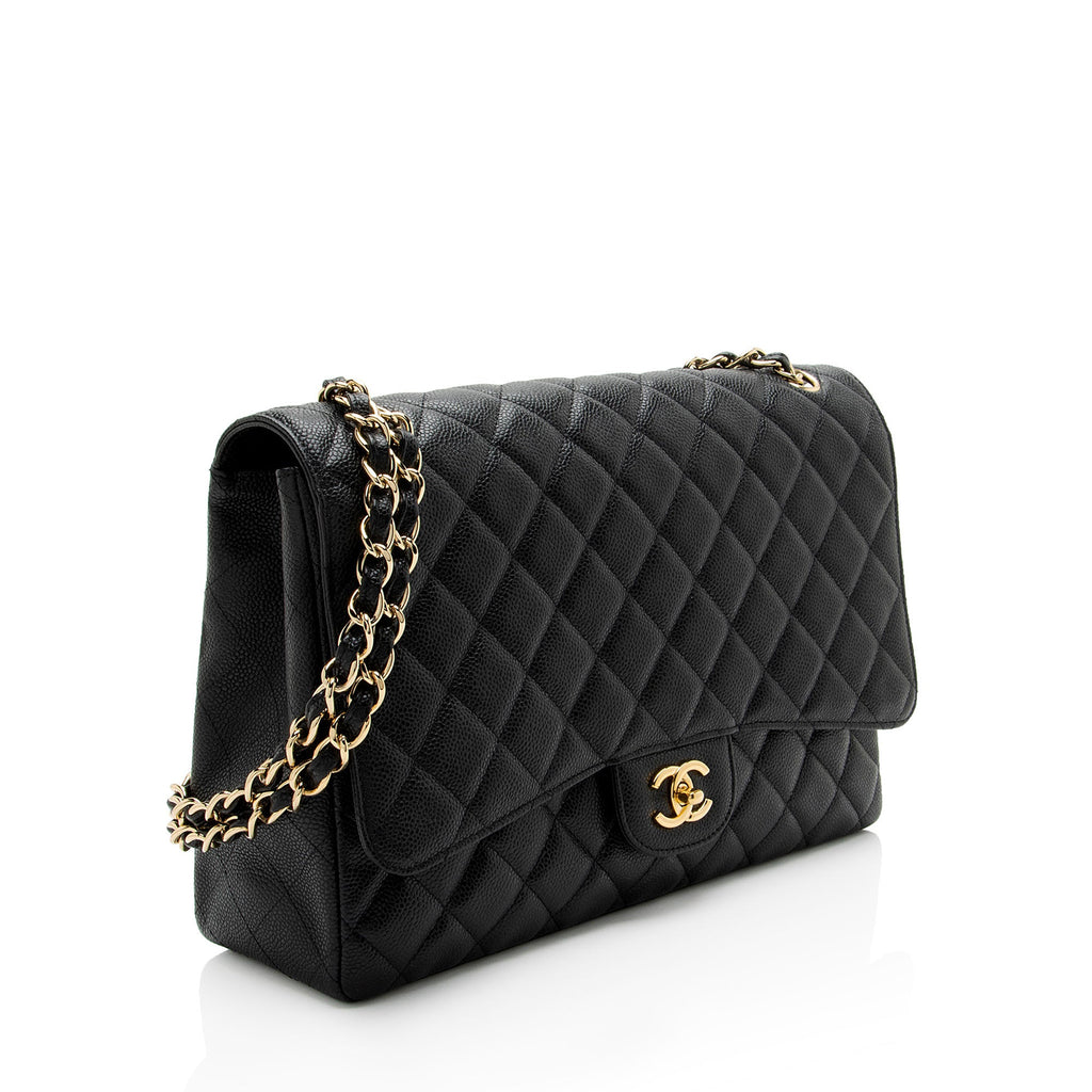 Chanel Caviar Leather Classic Maxi Single Flap Bag