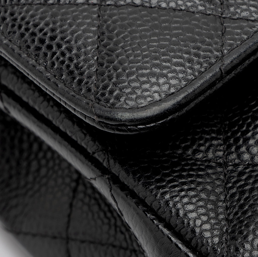 Chanel Caviar Leather Classic Medium Double Flap Bag (SHF-9ANmGR)