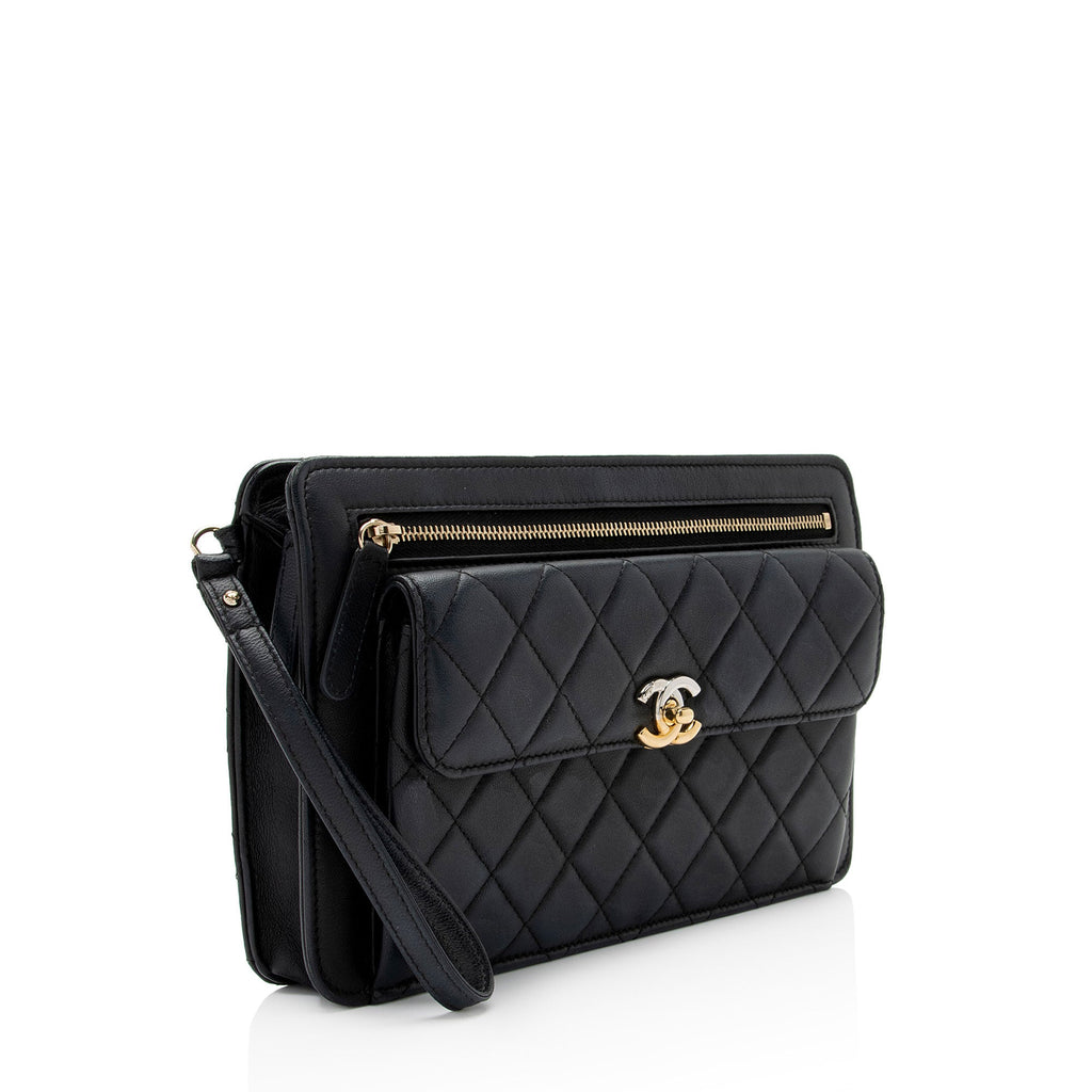 Chanel Caviar Leather Classic Trendy Pouch