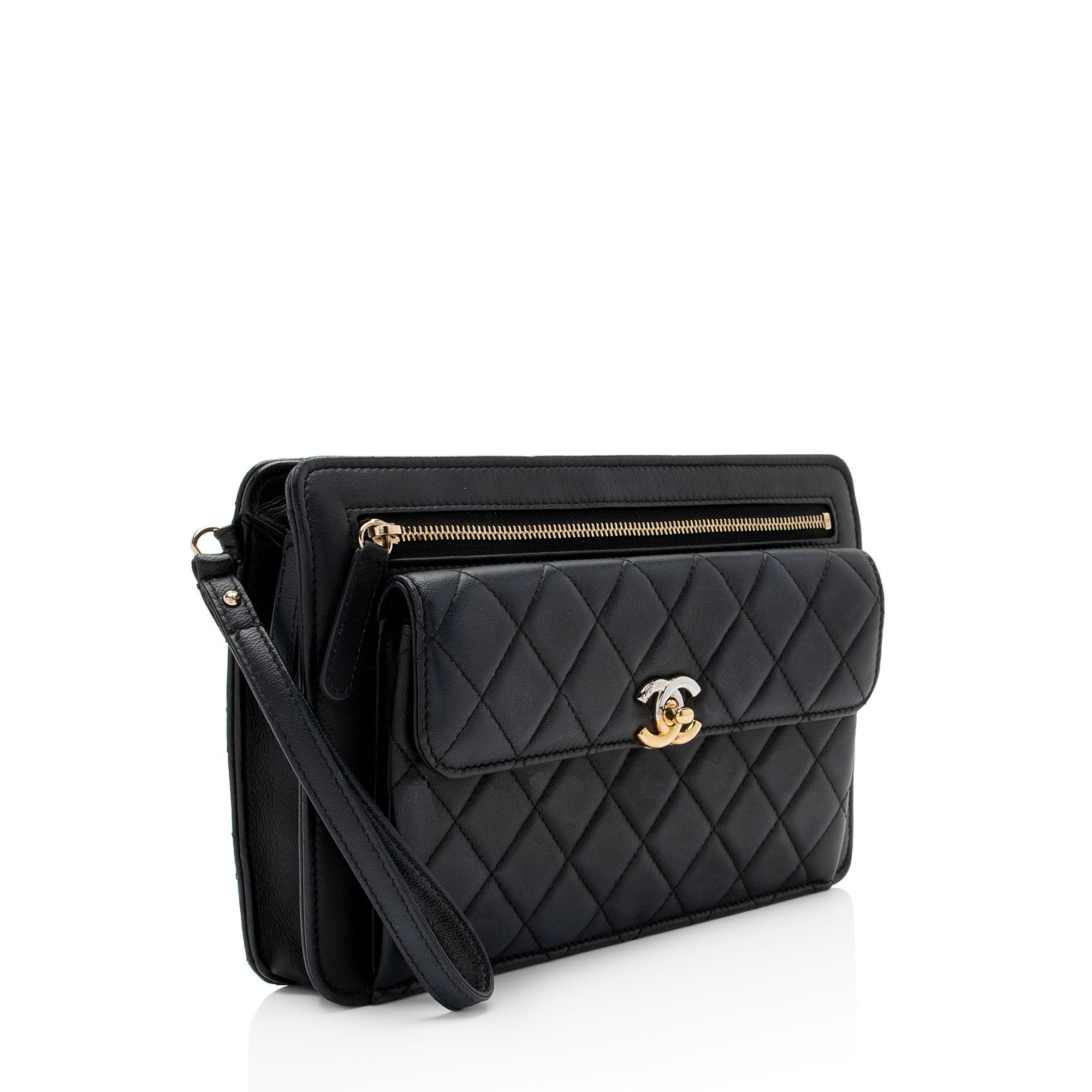 Chanel Caviar Leather Classic Trendy Pouch